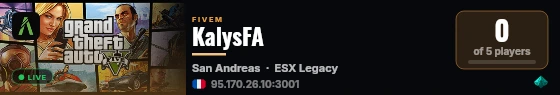 KalysFA live status badge
