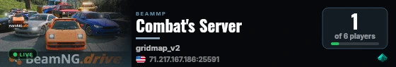 Combat's Server live status badge