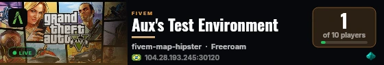 Aux's Test Environment live status badge