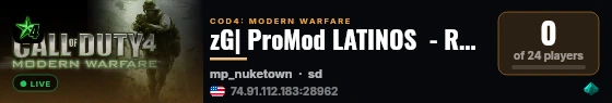 zG| ProMod LATINOS  - Round: 1/20 live status badge