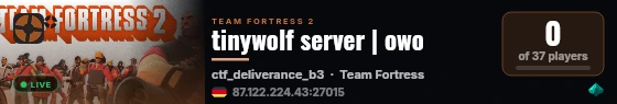 tinywolf server | owo live status badge