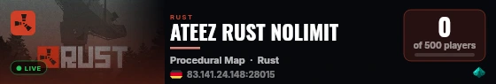 ATEEZ RUST NOLIMIT live status badge