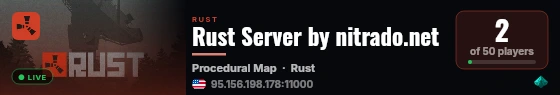 Rust Server by nitrado.net live status badge