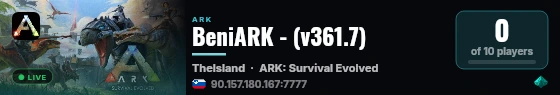 BeniARK - (v361.7) live status badge
