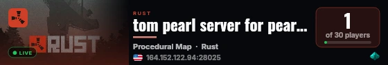 tom pearl server for pearly disciples live status badge