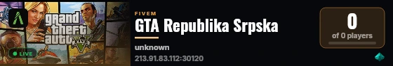 GTA Republika Srpska live status badge