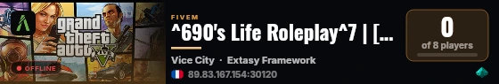 ^690's Life Roleplay^7 | [FR] Whitelist live status badge