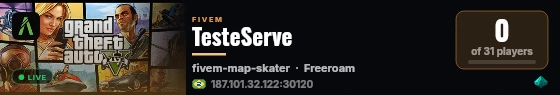 TesteServe live status badge