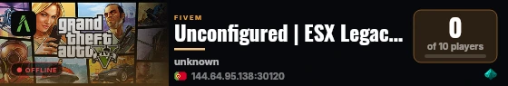 Unconfigured | ESX Legacy Server live status badge