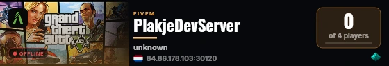 PlakjeDevServer live status badge
