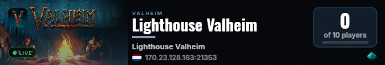 Lighthouse Valheim live status badge