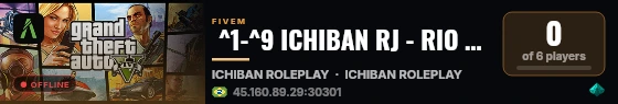  ^1-^9 ICHIBAN RJ - RIO DE JANEIRO ROLEPLAY (RJ) - O MELHOR SERVIDOR DE RP DA ATUALIDADE ^1-^9 live status badge