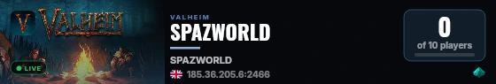 SPAZWORLD live status badge