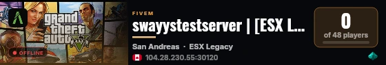swayystestserver | [ESX Legacy] live status badge