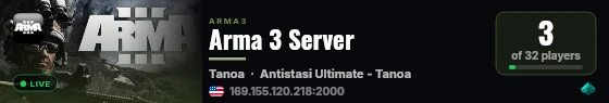 Arma 3 Server live status badge