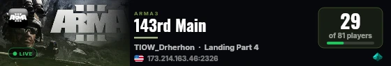 143rd Main live status badge