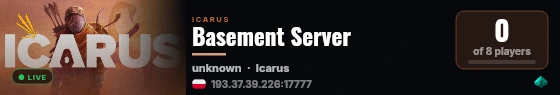 Basement Server live status badge