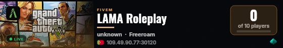 LAMA Roleplay live status badge