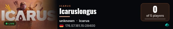 Icaruslongus live status badge