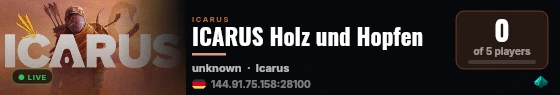 ICARUS Holz und Hopfen live status badge