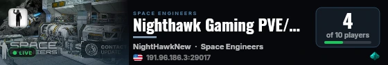 Nighthawk Gaming PVE/PVP live status badge