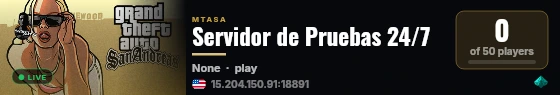Servidor de Pruebas 24/7 live status badge