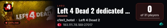 Left 4 Dead 2 dedicated server live status badge