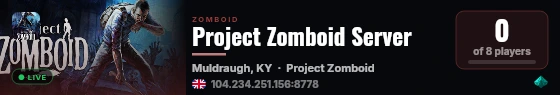 Project Zomboid Server live status badge