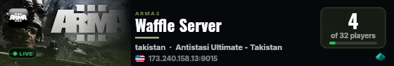 Waffle Server live status badge