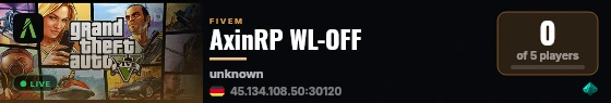 AxinRP WL-OFF live status badge
