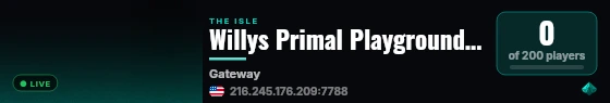 Willys Primal Playground | All Dinos | High AI | 3x Plants live status badge