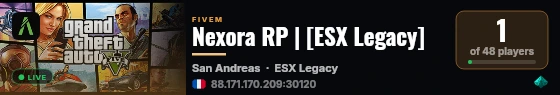 Nexora RP | [ESX Legacy] live status badge