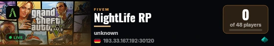 NightLife RP live status badge