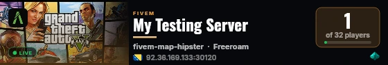 My Testing Server live status badge