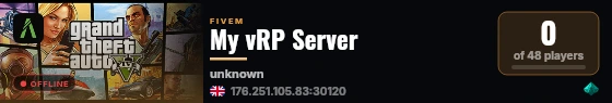 My vRP Server live status badge
