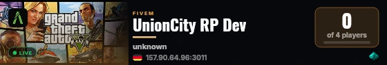 UnionCity RP Dev live status badge