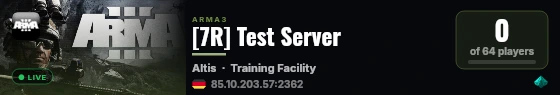 [7R] Test Server live status badge