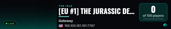 [EU #1] THE JURASSIC DEN - LOW RULES - 2xGROWTH live status badge