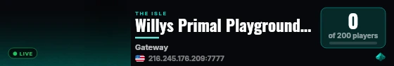 Willys Primal Playground | All Dinos | High AI | 3x Plants live status badge