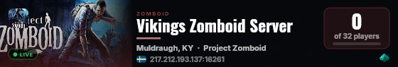 Vikings Zomboid Server live status badge
