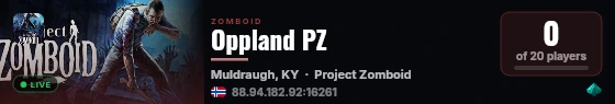 Oppland PZ live status badge