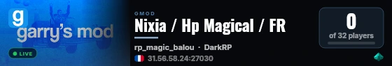 Nixia / Hp Magical / FR live status badge