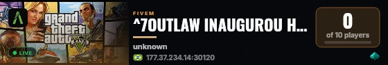 ^7OUTLAW INAUGUROU HOJE 💎 |  live status badge