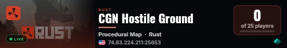 CGN Hostile Ground live status badge
