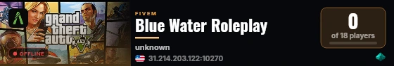 Blue Water Roleplay live status badge