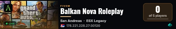 Balkan Nova Roleplay live status badge