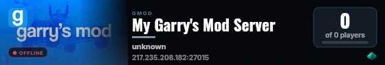 My Garry's Mod Server live status badge