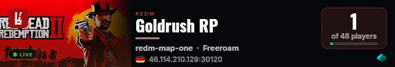 Goldrush RP live status badge