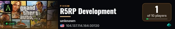 R5RP Development live status badge