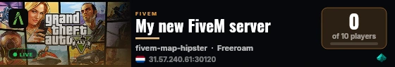 My new FiveM server live status badge